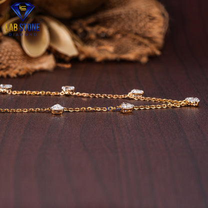 3.37 TDW Heart Cut Diamond Charm Necklace