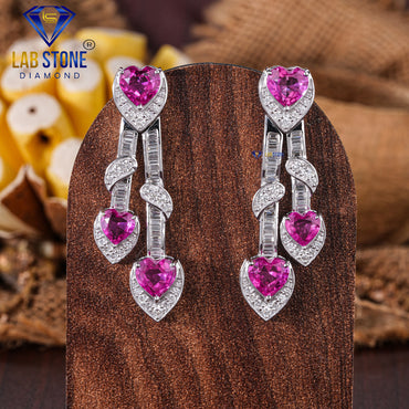 22.10 TDW Baguette & Round Cut Diamond Amethyst Gemstone Charm Necklace Set