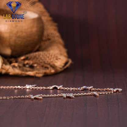 0.693 TDW Round Cut Diamond Charm Necklace