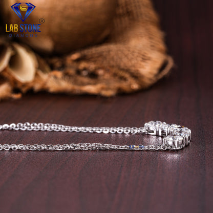 3.80 TDW Round Cut Diamond Charm Necklace