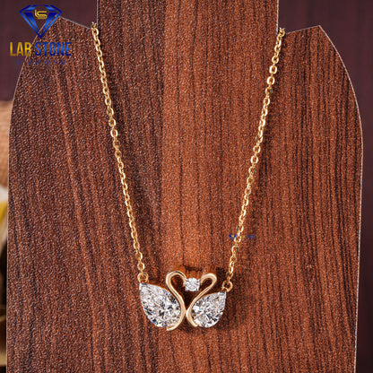 3.98 TDW Round & Pear Cut Diamond Custom Pendant with Chain