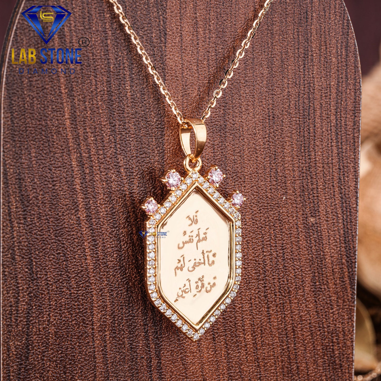 1.01 TDW Pink Round Cut Diamond & Gemstone Women’s Custom Pendant