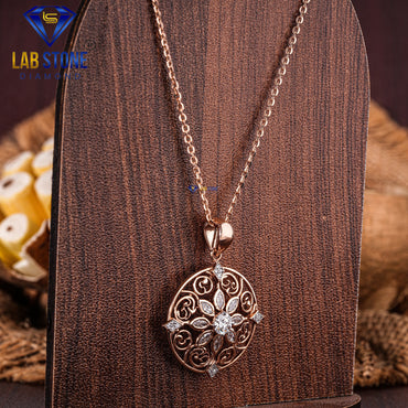 1.23 TDW Round & Marquise Cut Diamond Women’s Custom Pendant