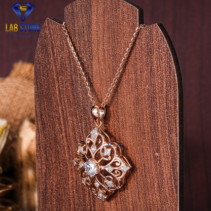 1.35 TDW Round Cut Diamond Custom Pendant