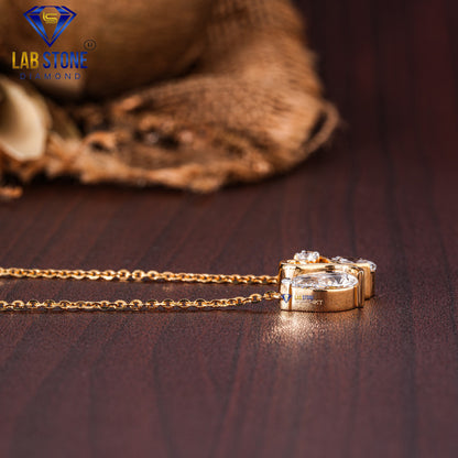 3.98 TDW Round & Pear Cut Diamond Custom Pendant with Chain