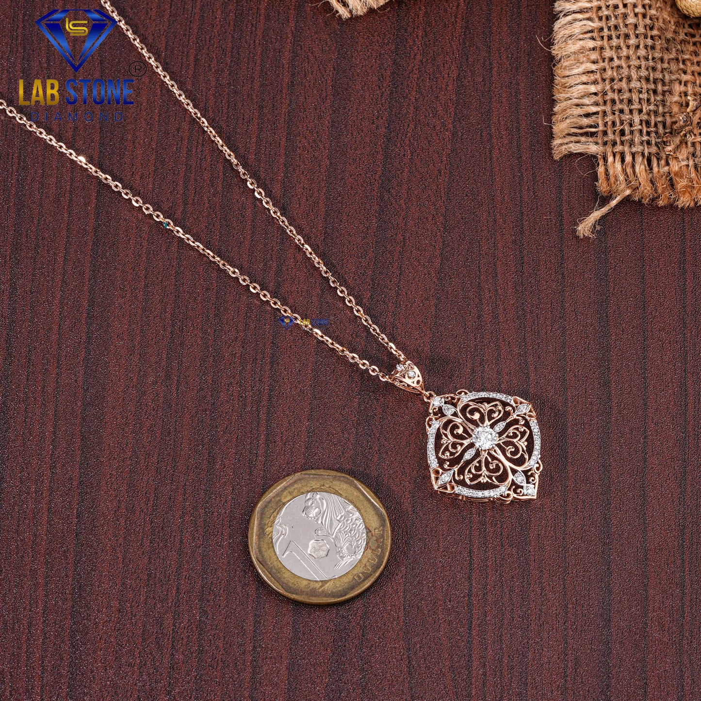 0.46 TDW Round Cut Diamond Custom Pendant