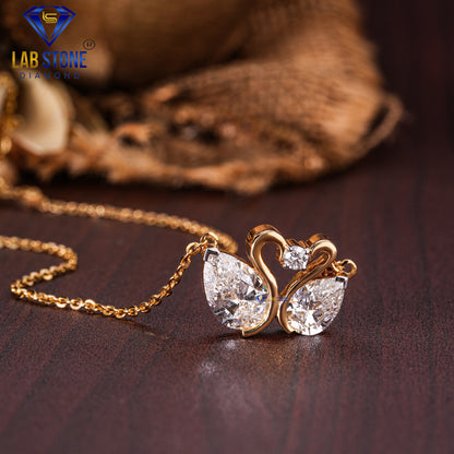 3.98 TDW Round & Pear Cut Diamond Custom Pendant with Chain