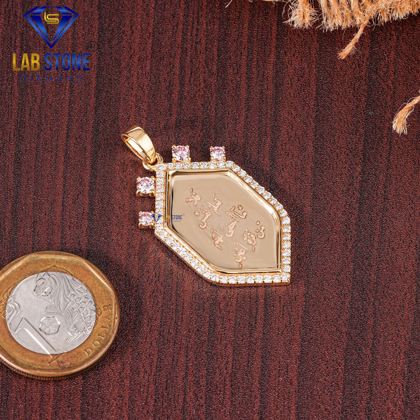 1.01 TDW Pink Round Cut Diamond & Gemstone Women’s Custom Pendant