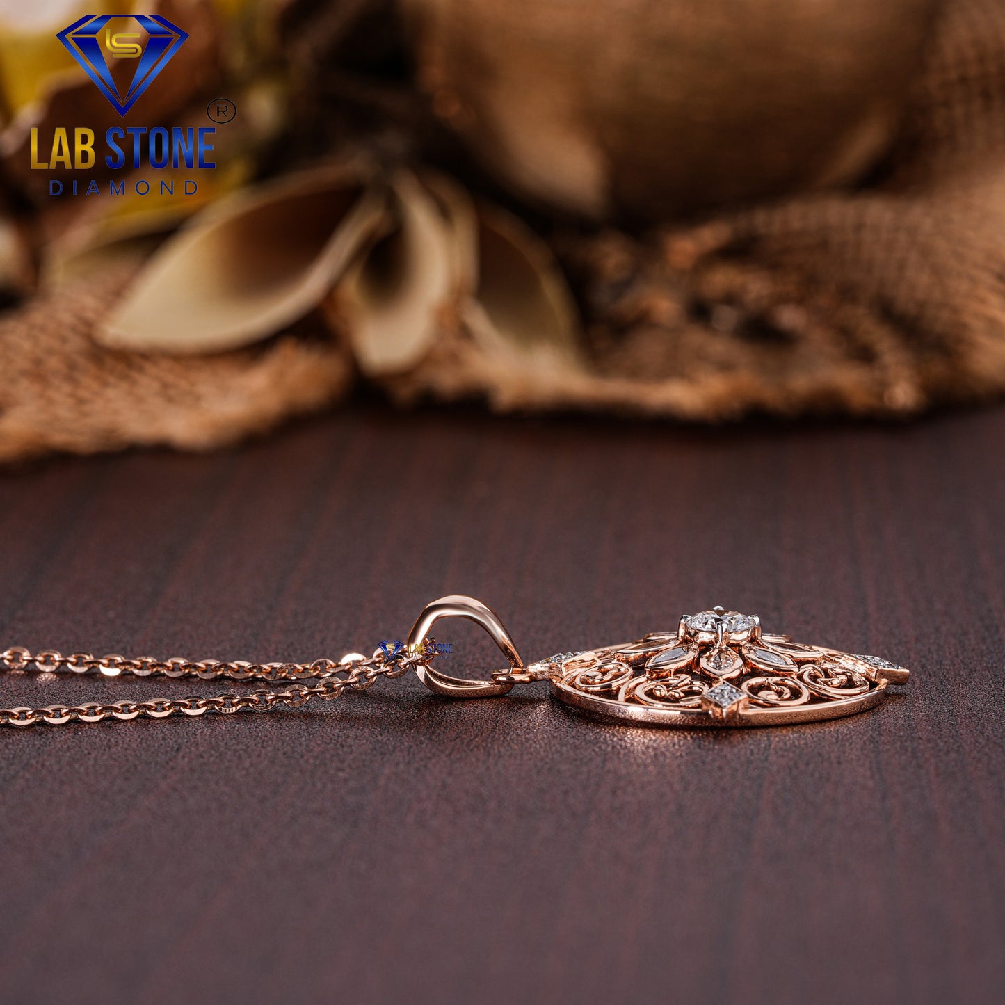 1.23 TDW Round & Marquise Cut Diamond Women’s Custom Pendant