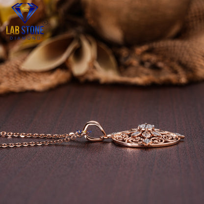 1.23 TDW Round & Marquise Cut Diamond Women’s Custom Pendant