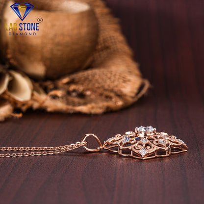 1.353 TDW Round Cut Diamond Custom Pendant with Chain