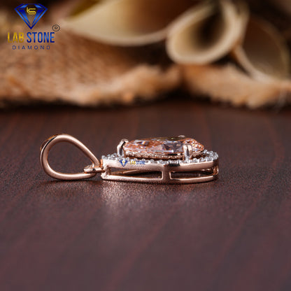 2.54 TDW Round & Fancy Pink Pear Cut Diamond Custom Pendant
