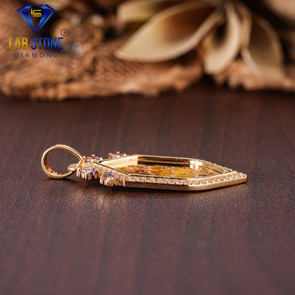 1.01 TDW Pink Round Cut Diamond & Gemstone Women’s Custom Pendant