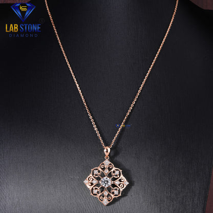 1.35 TDW Round Cut Diamond Custom Pendant