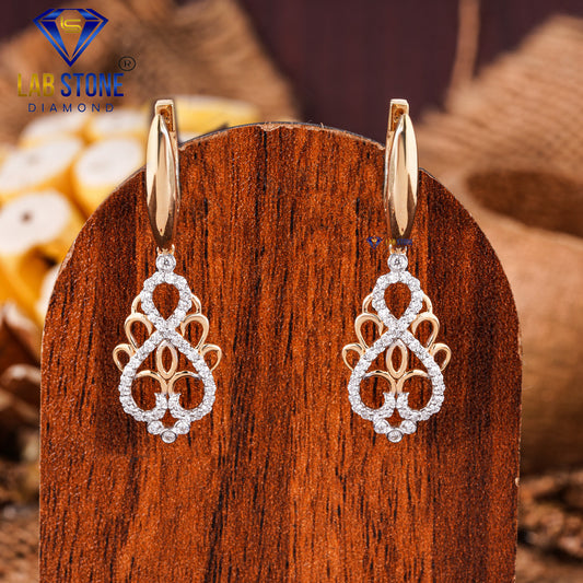 0.47 TDW Round Cut Diamond Drop & Dangle Earring