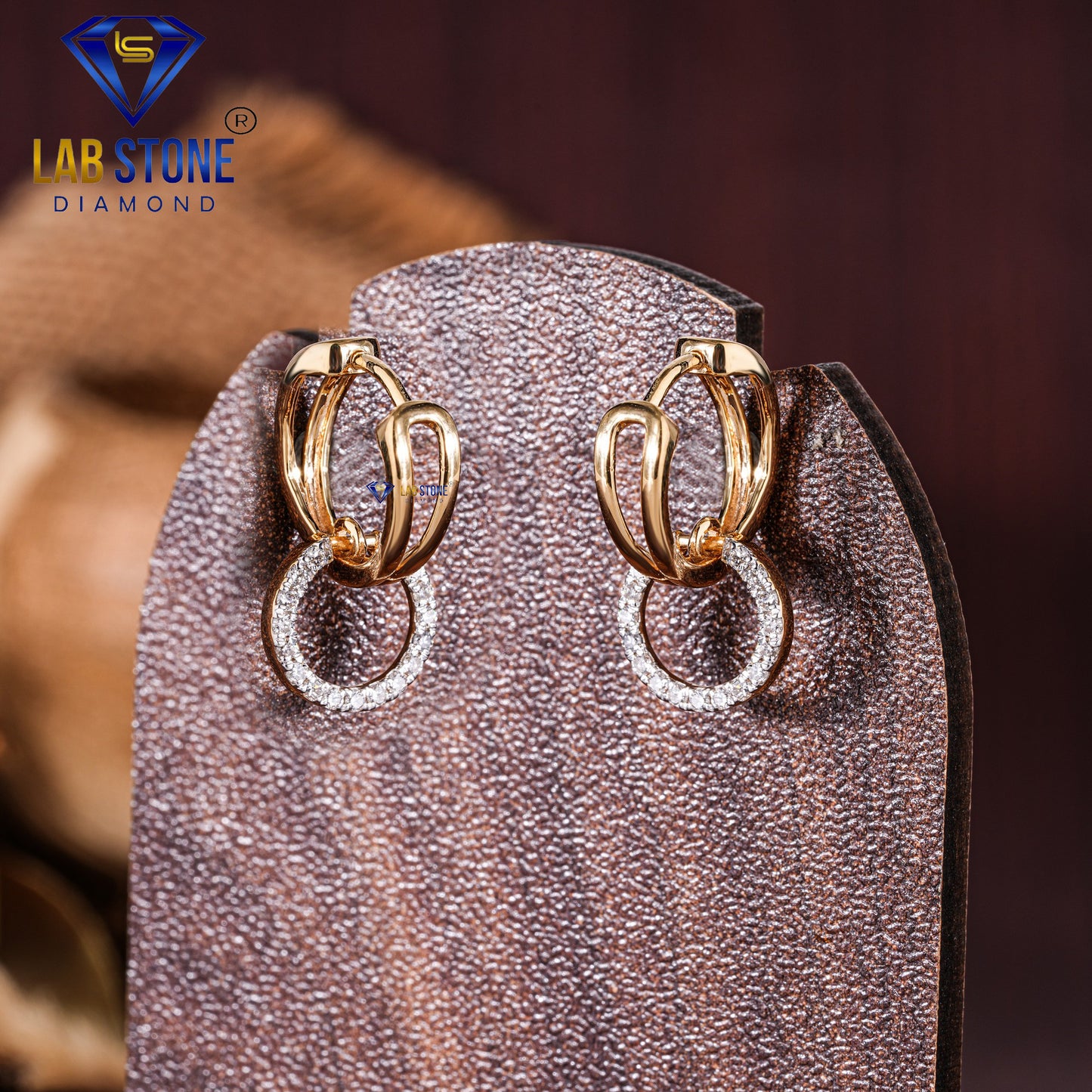 0.27 TDW Round Cut Daimond Drop & Dangle Earring