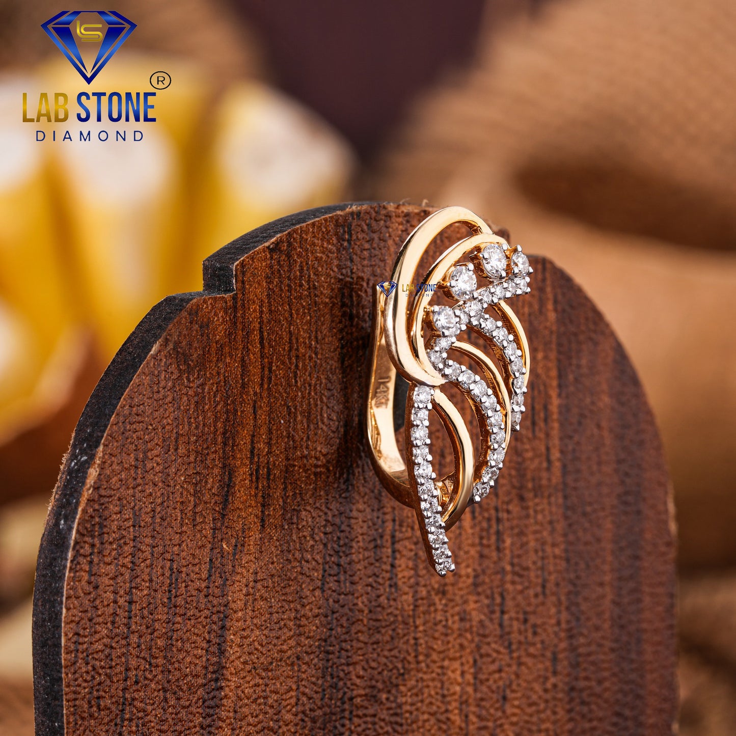 0.55 TDW Round Cut Diamond Hoop Earring