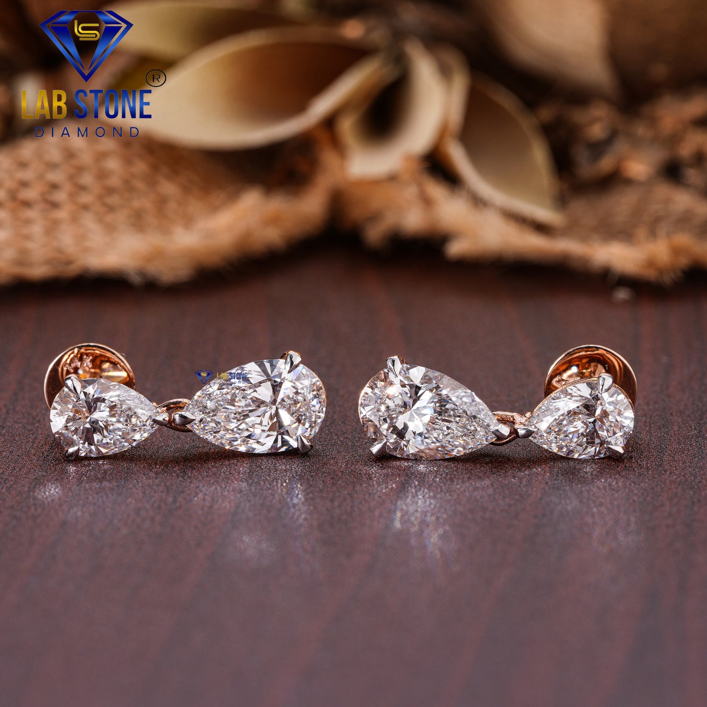 7.67 TDW Pear Cut Diamond Drop & Dangle Earring