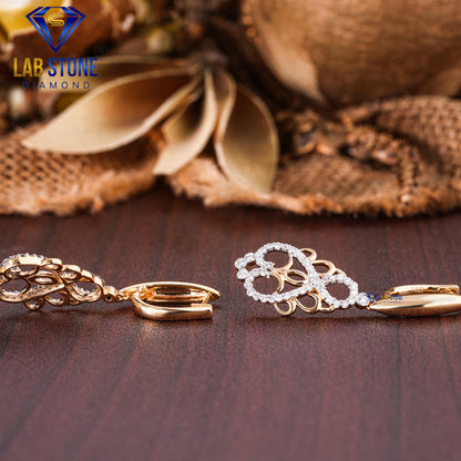 0.47 TDW Round Cut Diamond Drop & Dangle Earring