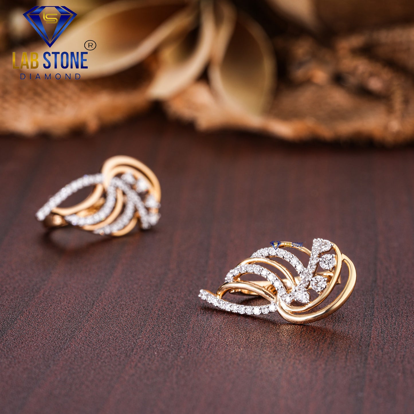 0.55 TDW Round Cut Diamond Hoop Earring