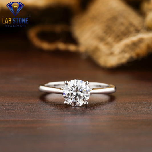 1.16 TDW Round Cut Women’s Engagement Diamond Ring