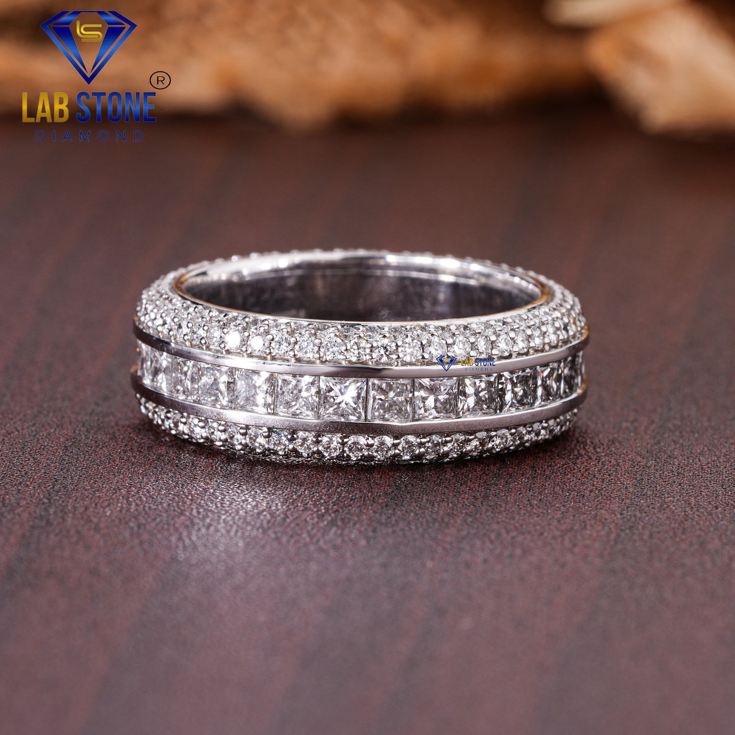 2.98 TDW Princess & Round Cut Diamond Women’s Band