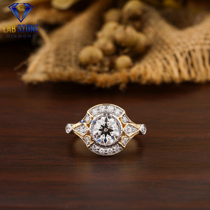 1.59 TDW Round Cut Women’s Engagement Diamond Ring