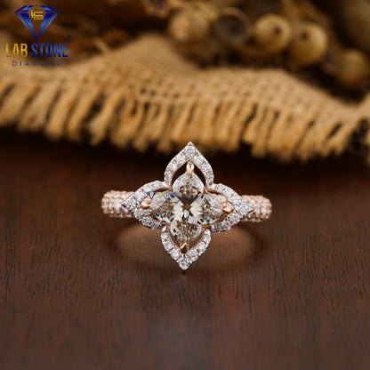 1.98 TDW Custom Cut & Round Cut Women’s Engagement Diamond Ring