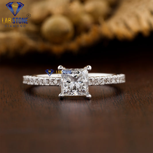1.18 TDW Princess and Round Cut Women's Diamond Ring