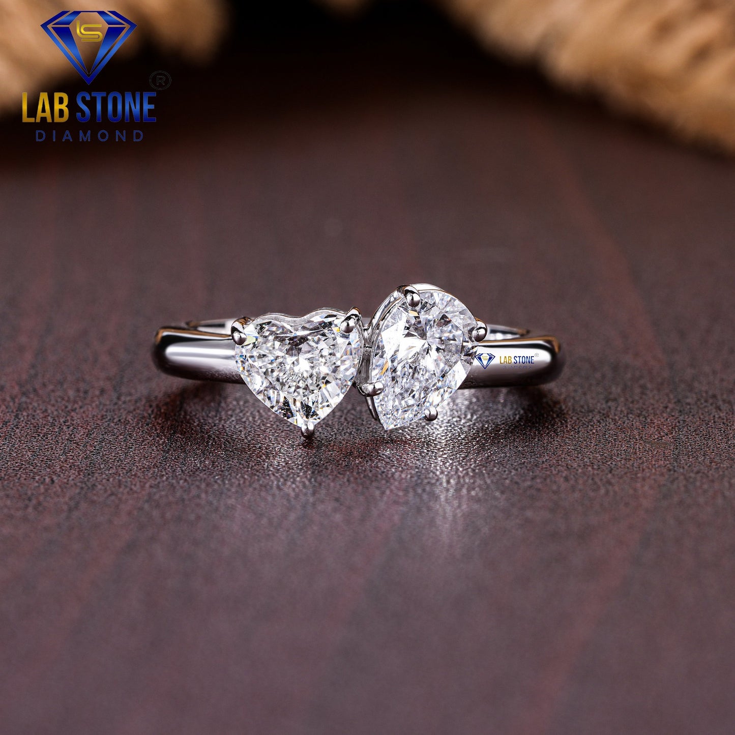 1.25 TDW Pear & Heart Cut Women’s Engagement Diamond Ring