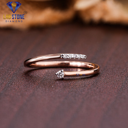 0.05 TDW Round Cut Diamond Twisted Band Women’s Engagement Ring