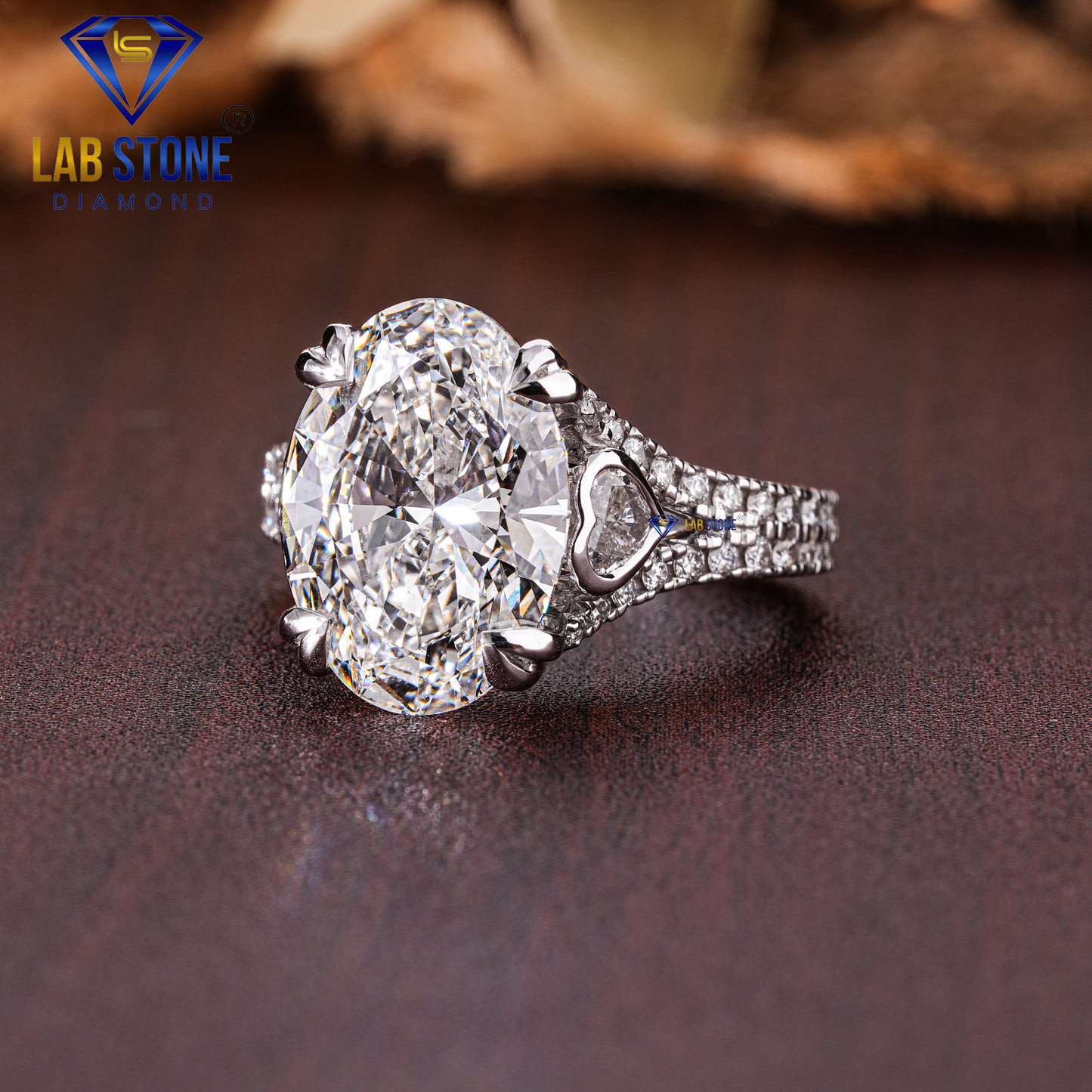 10.87 TDW Oval & Round Cut Women’s Engagement Diamond Ring