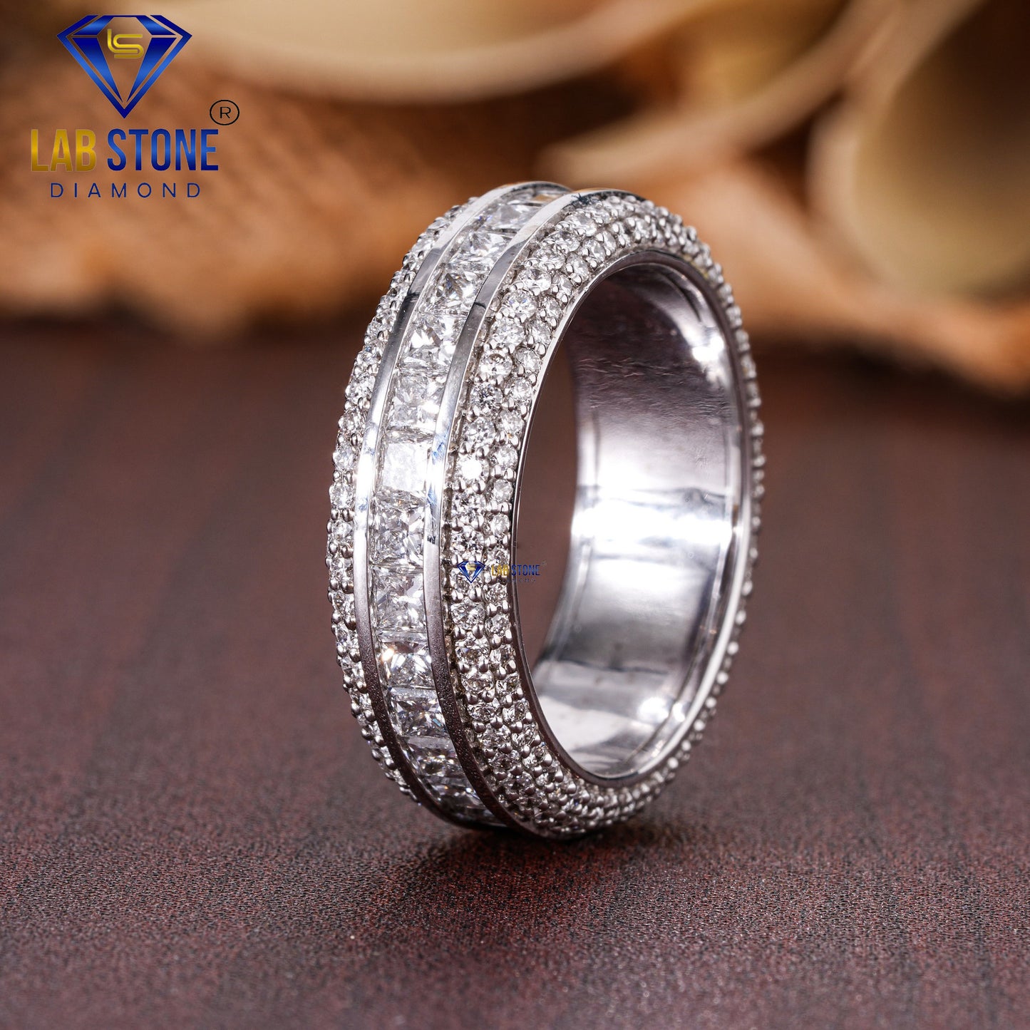 2.98 TDW Princess & Round Cut Diamond Women’s Band