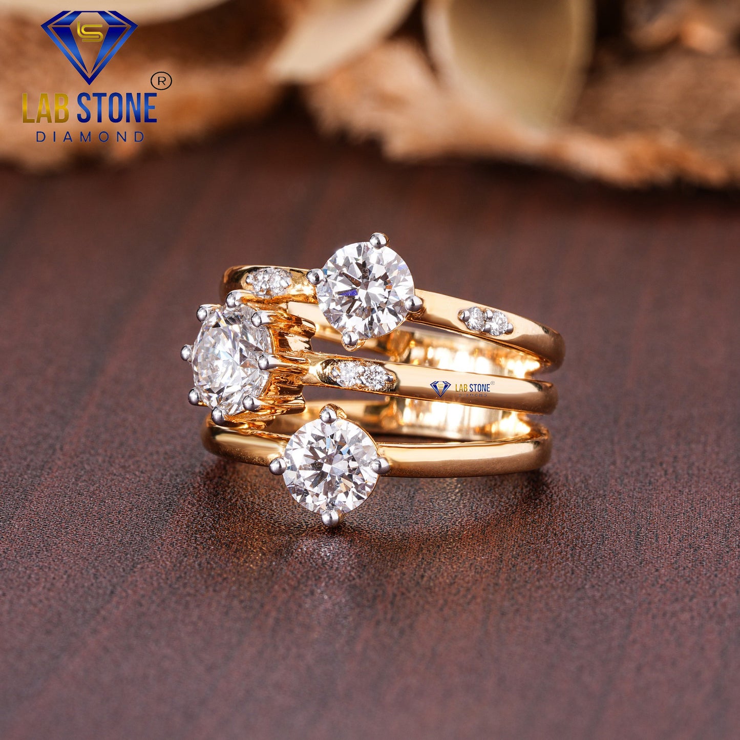 2.01 TDW Round Cut Women’s Engagement Spiral Diamond Ring