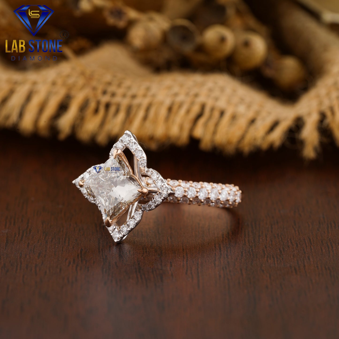 1.98 TDW Custom Cut & Round Cut Women’s Engagement Diamond Ring