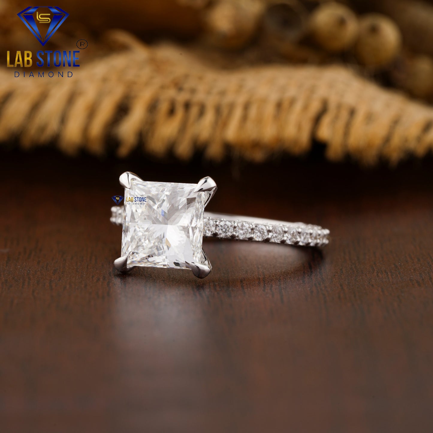 4.54 TDW Princess & Round Cut Women’s Engagement Diamond Ring