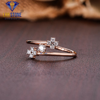 0.14 TDW Round Cut Diamond Women's Engagement Ring with Twisted Band