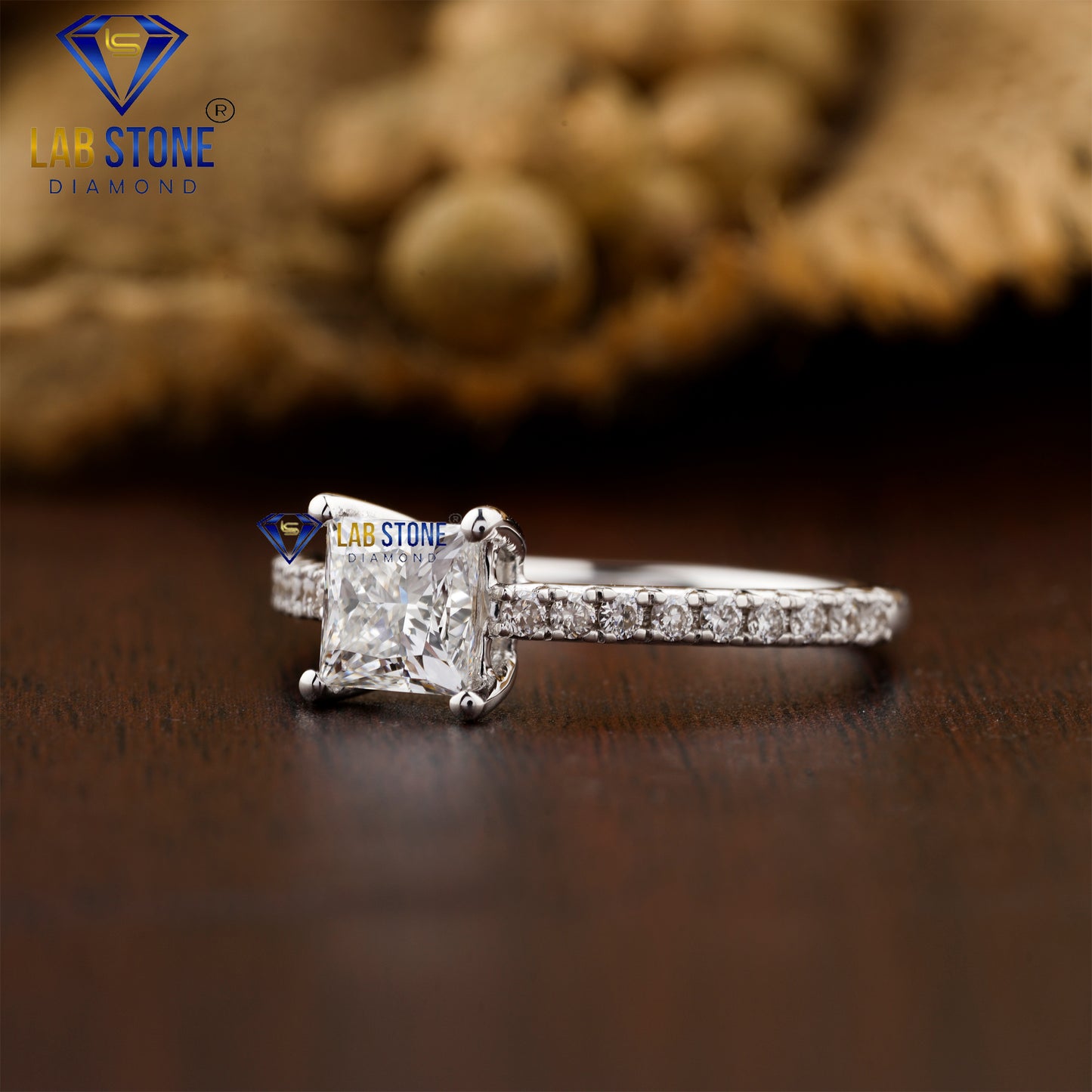 1.18 TDW Princess and Round Cut Women's Diamond Ring