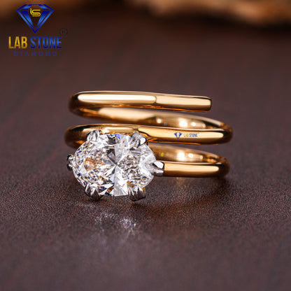 2.52 TDW Oval Cut Women’s Spiral Solitaire Diamond Ring