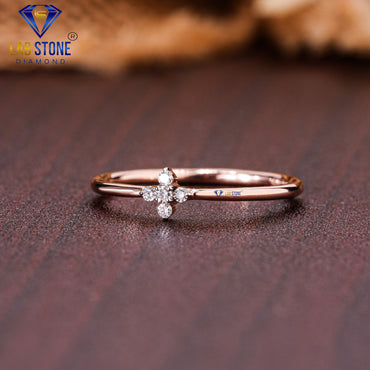 0.05 TDW Round Cut Women’s Minimalist Engagement Diamond Ring