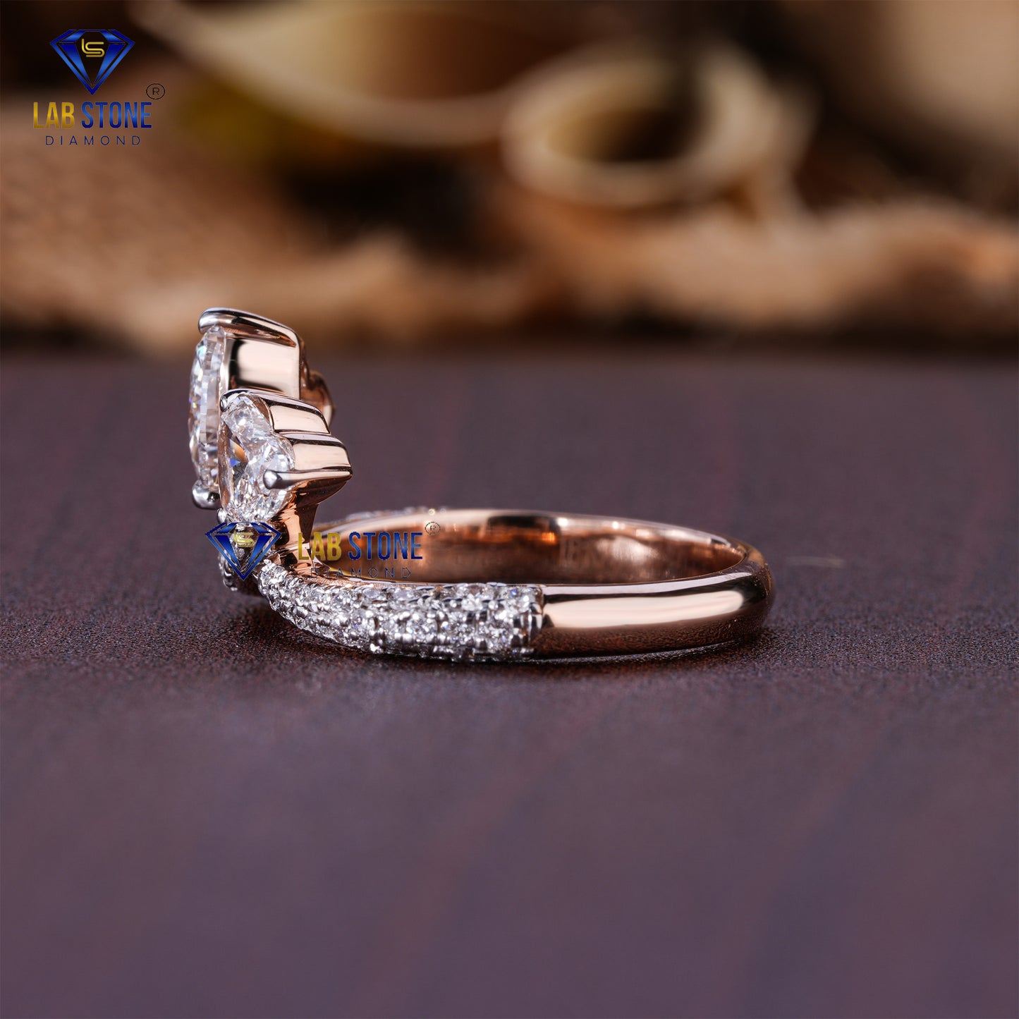 1.81 TDW Heart & Round Cut Diamond Women’s Engagement Ring