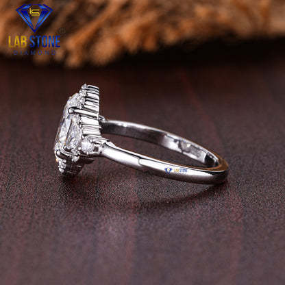 1.44 TDW Oval & Round Cut Women’s Engagement Diamond Ring