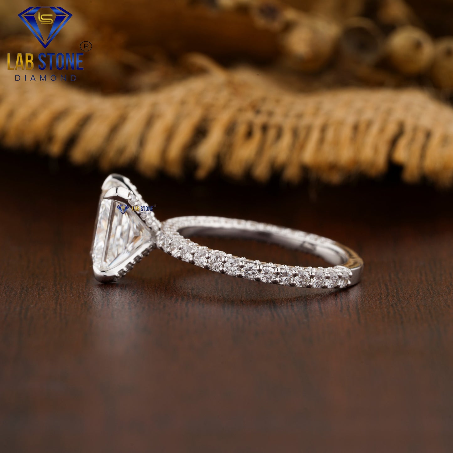 4.54 TDW Princess & Round Cut Women’s Engagement Diamond Ring