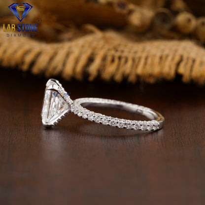 4.54 TDW Princess & Round Cut Women’s Engagement Diamond Ring