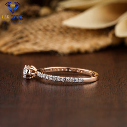 0.72 TDW Marquise & Round Cut Women’s Engagement Diamond Ring