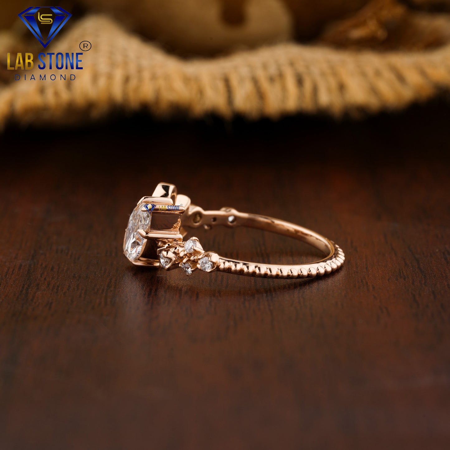 0.996 TDW Marquise & Round Cut Women’s Engagement Diamond Ring