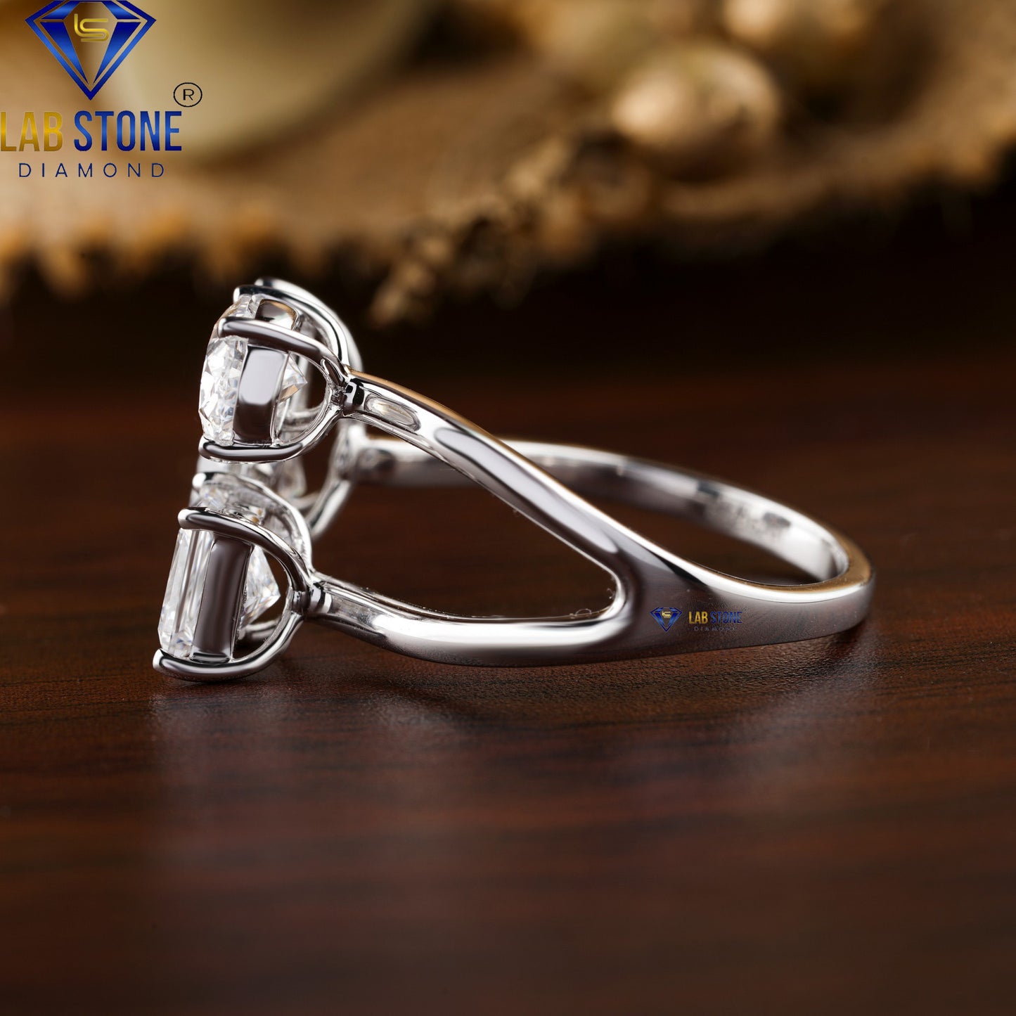 3.50 TDW Pear, Oval & Princess Cut Women’s Three Stone Diamond Ring