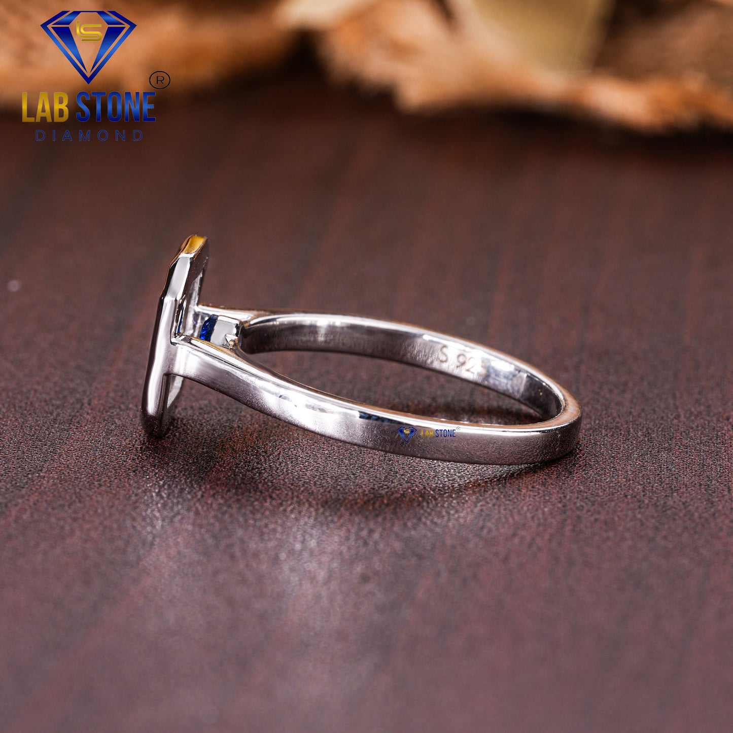 0.60 TDW Emerald Rose Cut & Blue Round Cut Gemstone Women’s Engagement Ring