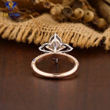 1.98 TDW Custom Cut & Round Cut Women’s Engagement Diamond Ring