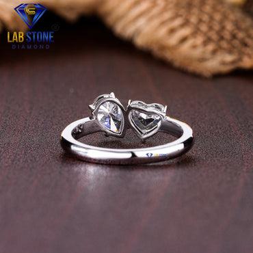 1.25 TDW Pear & Heart Cut Women’s Engagement Diamond Ring